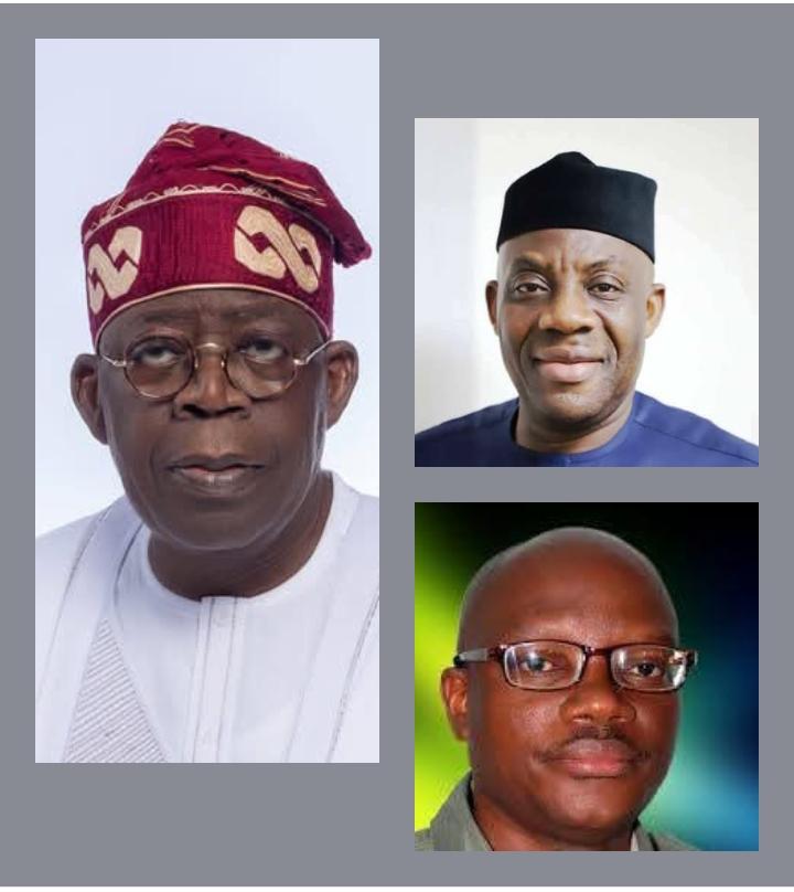 President Bola Tinubu, left, Dr Tunji Alausa, Education Minister, top right, and the President of the Academic Staff Union of Universities (ASUU), Professor Chris Piwuna Goson