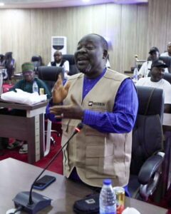 Mr Steve Abosisade during an advocacy meeting with the leadership of the Kogi state House of Assembly, in Lokoja