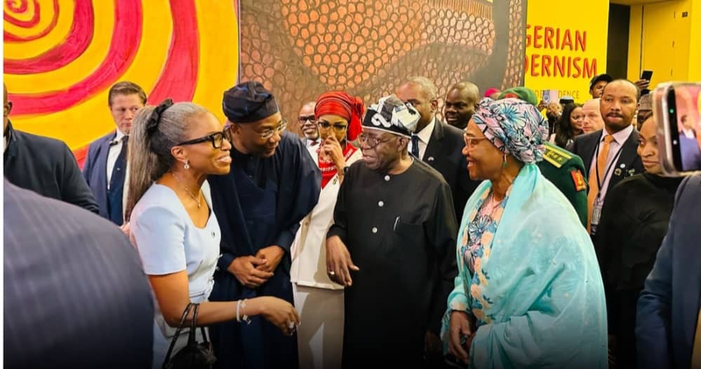 President Tinubu, wife, Oluremi, at the exhibition