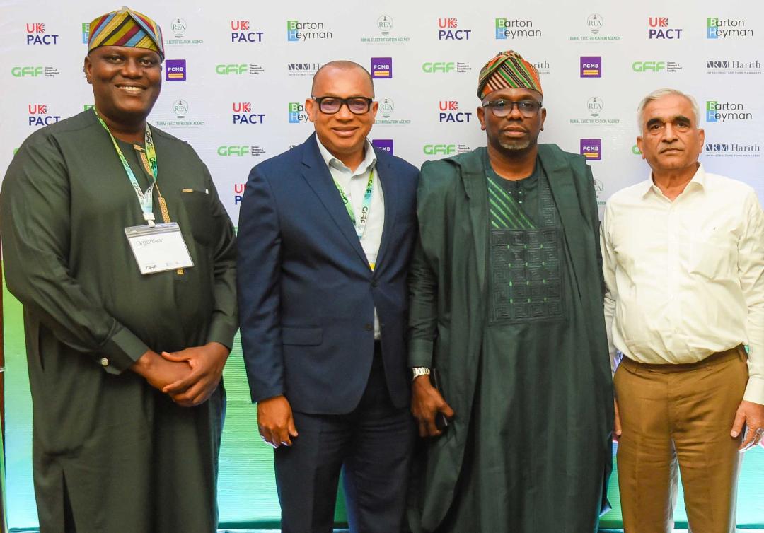 From left: Senior Partner, Barton Heyman Limited, Mr. Anthony Feyitimi; Senior Vice President and Divisional Head, Business Banking Group, First City Monument Bank (FCMB), Mr. George Ogbonnaya; Managing Partner of Barton Heyman Limited, Olumide Lala and Managing Director, Mahashakti Energy Limited, Mr. Ashok Kansal, at the launch of the Green Finance Investment Facility (GFiF), a blended finance mechanism designed to mobilise funds for renewable energy.