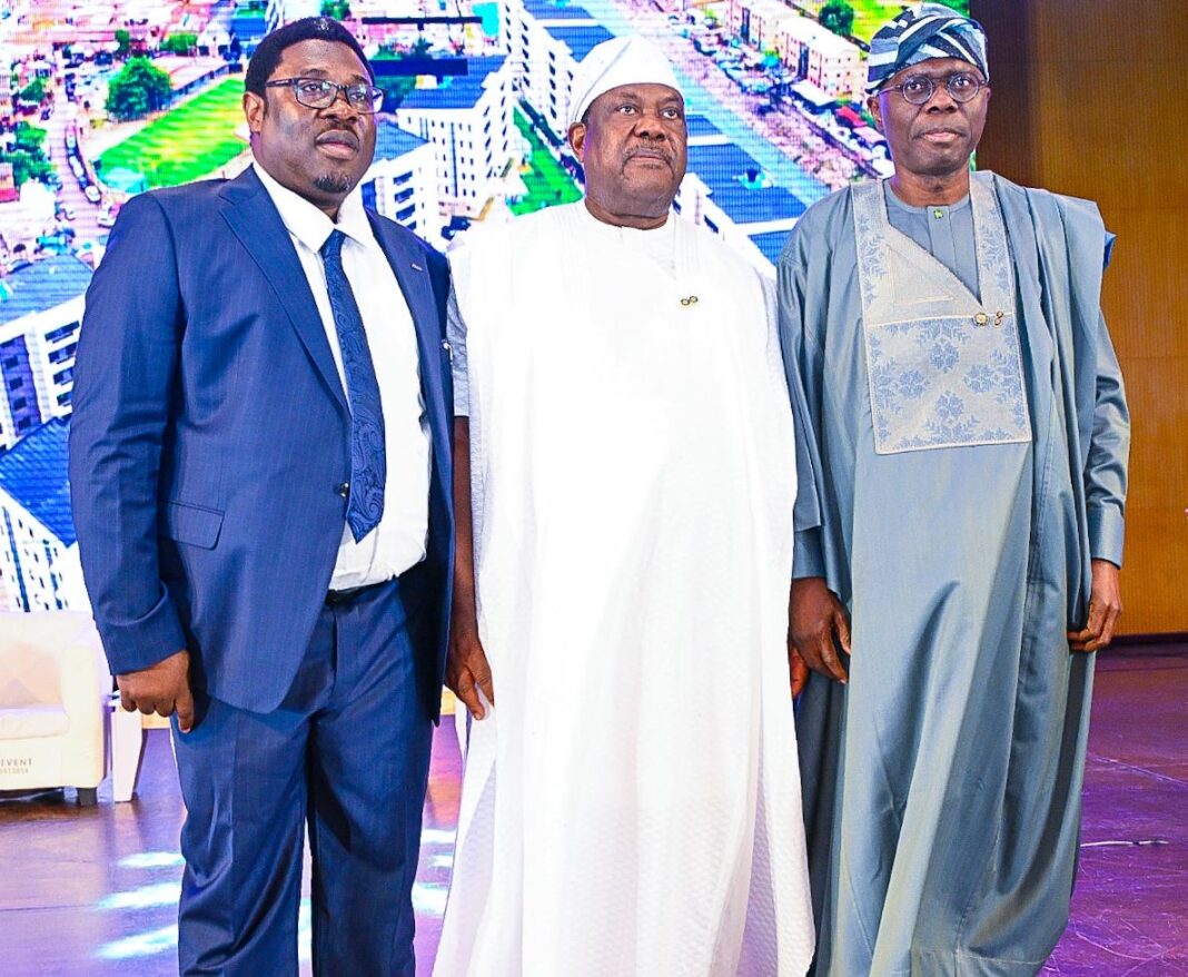 Director-General, CSCHEI & National Convener, Civil Society Organisation Summit 2026, Hon. Kunle Yusuff; President Bola Tinubu represented by Secretary to the Government of the Federation, Sen. George Akume and Governor of Lagos State, Mr. Babajide Sanwo-Olu during the 2026 Southern Civil Society Organizations Summit, at the Oriental Hotel, Victoria Island, Lagos, on Wednesday July 8, 2026