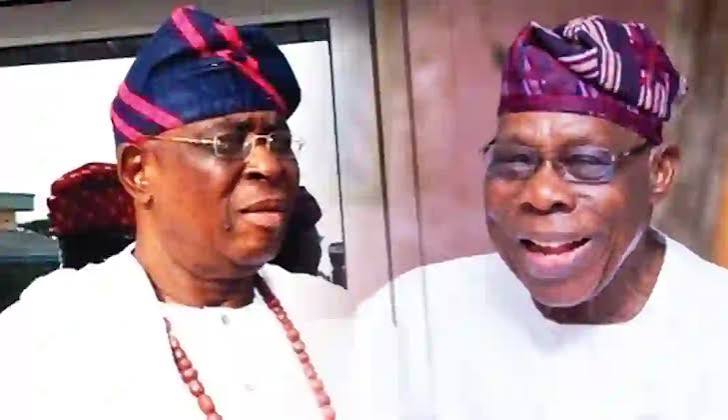 Olusegun Obasanjo, right, and Olusegun Osoba