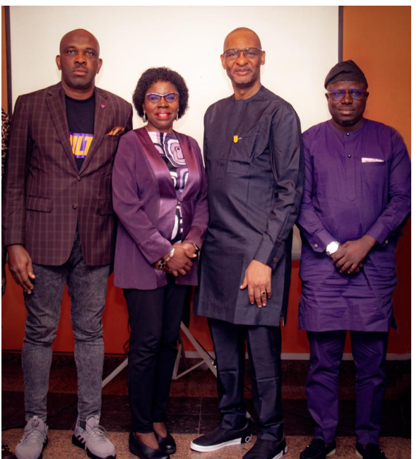 L-R: Rasheed Bolarinwa, Group Head, Brand Management & Corporate Communications, Polaris Bank Limited; Professor Abigail Ogwezzy-Ndisika of Mass Communication Dept, University of Lagos; Olufemi Awoyemi, mni, Chairman, Pros-hare; and Sheriff Adekoya, Lead Strategist, Edgeforth Business Solutions, at the 12th Polaris Bank Annual Media Capacity Seminar in Lagos over the weekend.