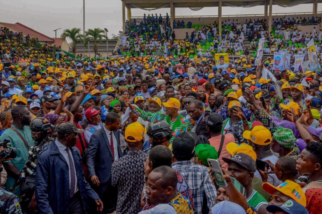 Governor Abiodun and party faithful at the reception rally
