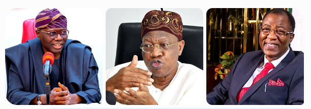 Governor Sanwo-Olu, Alhaji Lai Mohammed and Senator Gbenga Daniel
