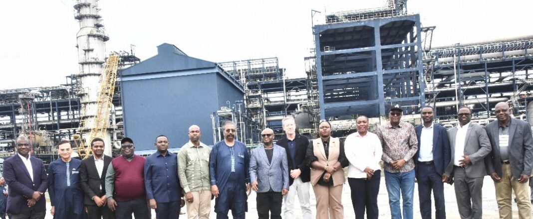 L-R, Group Chief Economist, Dangote Industries Limited, Dr. Hassan Mahmud; Executive Officer, Greenview Fertiliser Corp, Vishwajit Sinha; Perm. Sec. Planning and Investment Tanzania, Dr. Fred Msemwa; Deputy Minister for Works, Engr. Godfrey M. Kasekenya; Deputy Minister for Transport, Hon. David M. Kihenzile; High Commissioner of Tanzania to Nigeria, H. E. Ambassador Selestine G. Kakele; Group Vice President, Oil & Gas, Dangote Industries Limited; Devakumar Edwin; Minister of State President's Office - Planning and Investment, Hon. Prof. Kitila A. Mkumbo; Managing Director/ CEO, Dangote Petroleum Refinery, David Bird; Minister for Industry and Trade, Hon. Judith S. Kapinga; Deputy Minister for Energy, Hon. Salome W. Makamba; Deputy Minister for Minerals, Hon. Dr. Steven L. Kiruswa; Group Chief Strategy Officer, Dangote Industries Limited, Aliyu Suleiman; Country Manager/ CEO, Dangote Cement Limited Tanzania, Adeyemi Fajobi; Advisor to Dangote Cement Limited, Tanzania Dr. Adelhelm Meru; During the Tanzanian Ministers and distinguished Members Visit to Dangote Petroleum Refinery, Petrochemicals and Fertiliser Plant Lekki, Lagos on Thursday 6th August 2026.