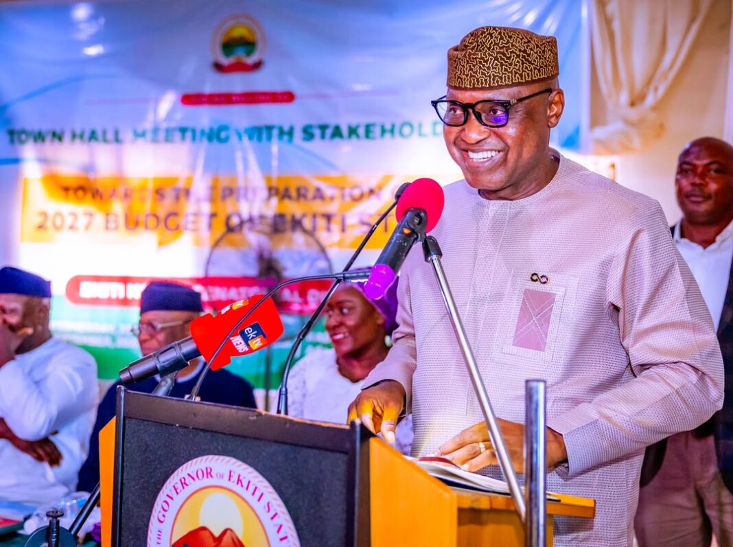 Governor Oyebanji, centre, and others, during a Town Hall Meeting with stakeholders from Ekiti North Senatorial District2