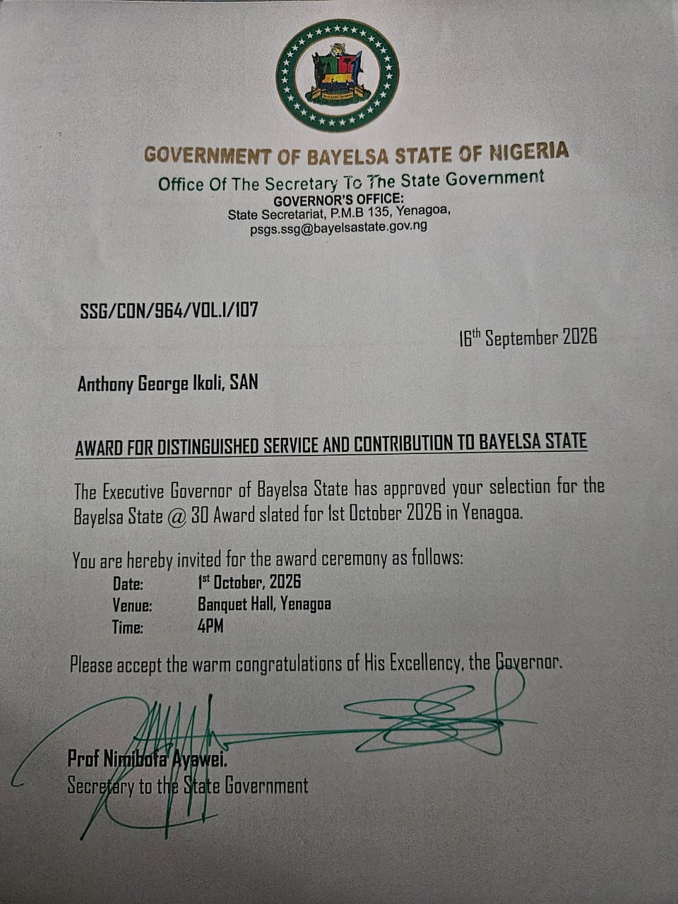 Invitation letter
