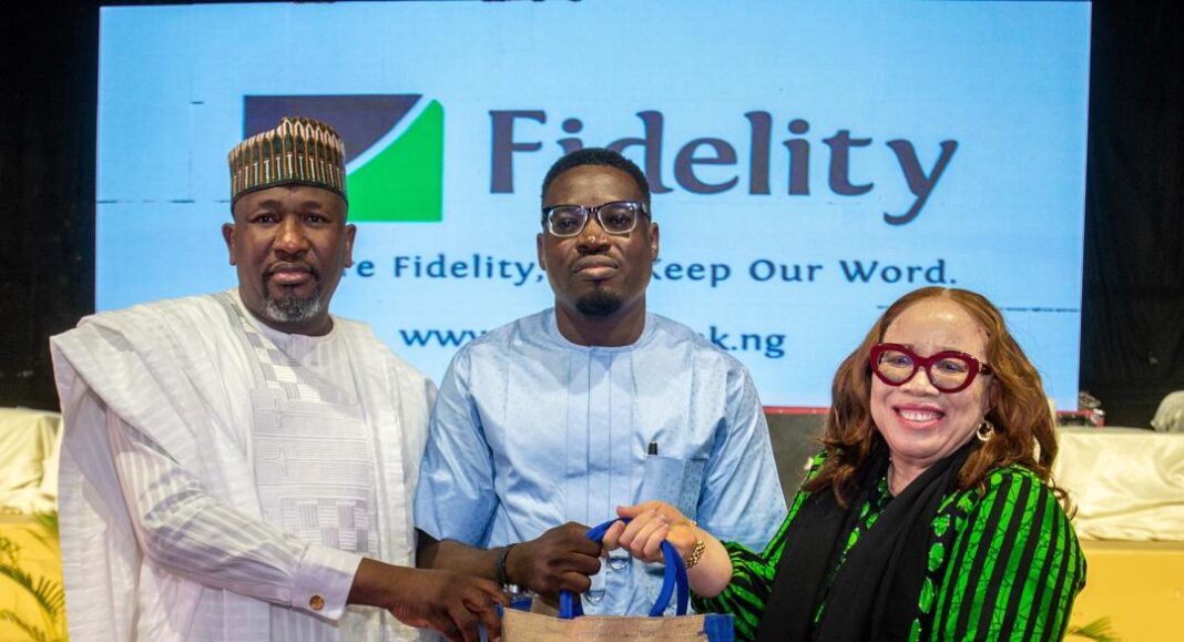 L-R: Executive Director, North, Fidelity Bank Plc, Mr Sufiyanu Garba; Managing Director/Chief Executive Officer, I.G. Best Company, Mr. Okereke Ignatus Mmbonye; and Divisional Head, SME Banking, Fidelity Bank Plc, Mrs Ugochi Osinigwe; at the Fidelity Bank Quarterly Business Forum held in Kano recently.