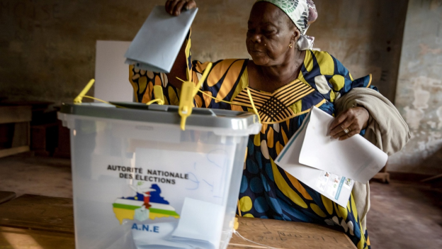 A voter in Central Africa