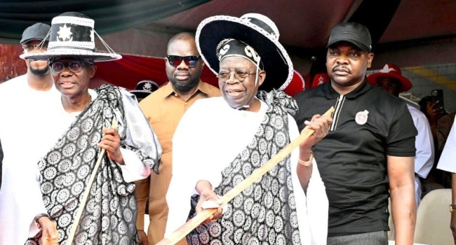 President Bola Tinubu and Governor Sanwo-Olu attend the Eyo Festival