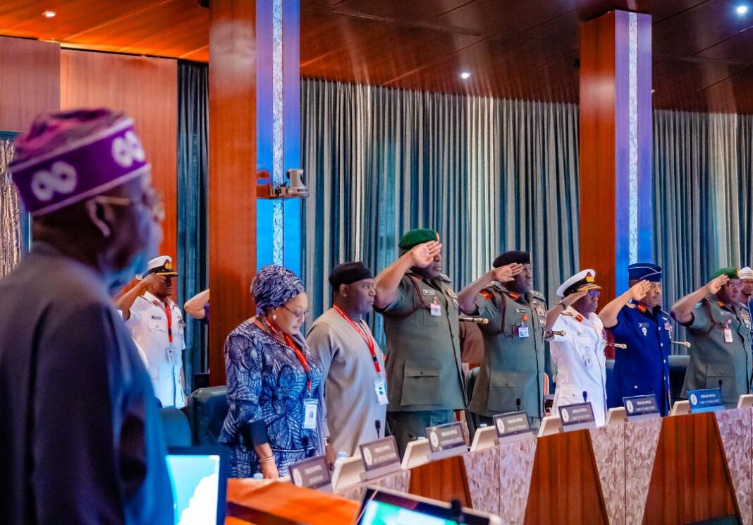 President Tinubu and the Service Chiefs on Armed Forces Remembrance Day