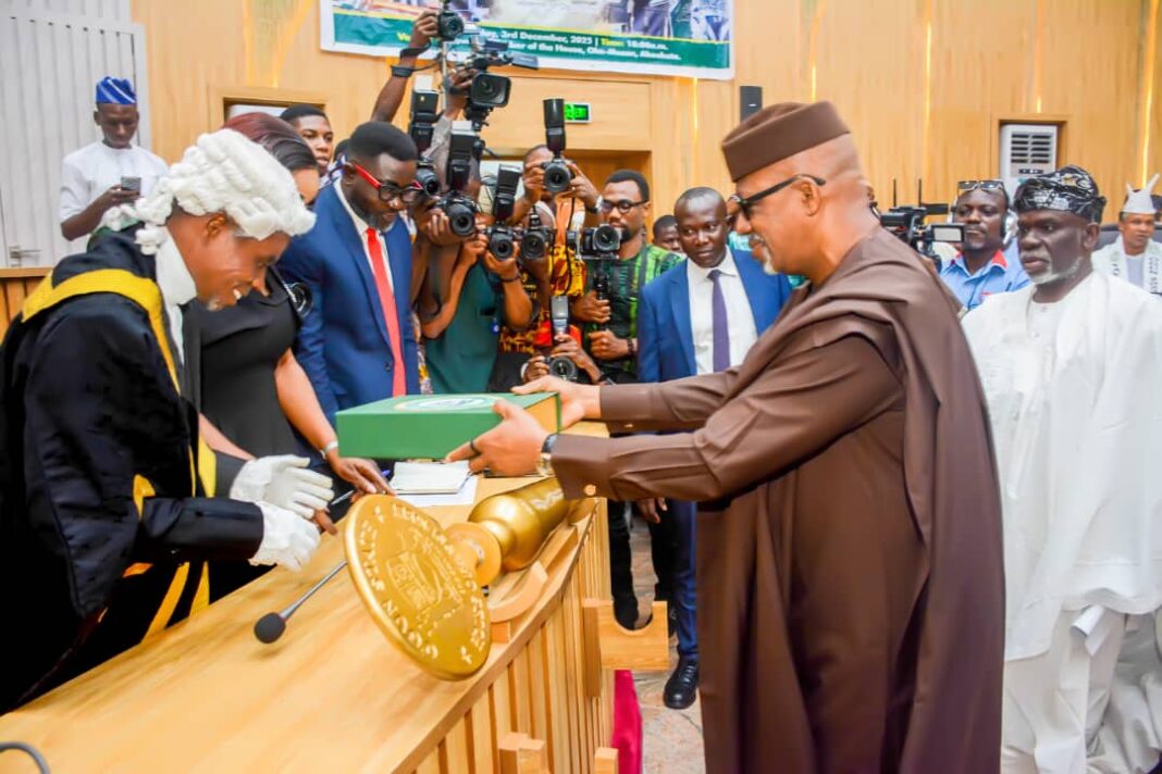 Ogun State Governor, Prince Dapo Abiodun presenting the 2026 Appropriation Bill titled, 
