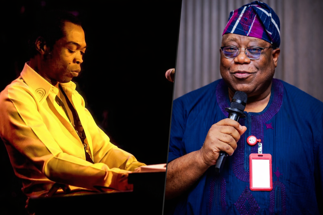 Fela Anikulapo-Kuti , left, and Professor Tunji Olaopa2