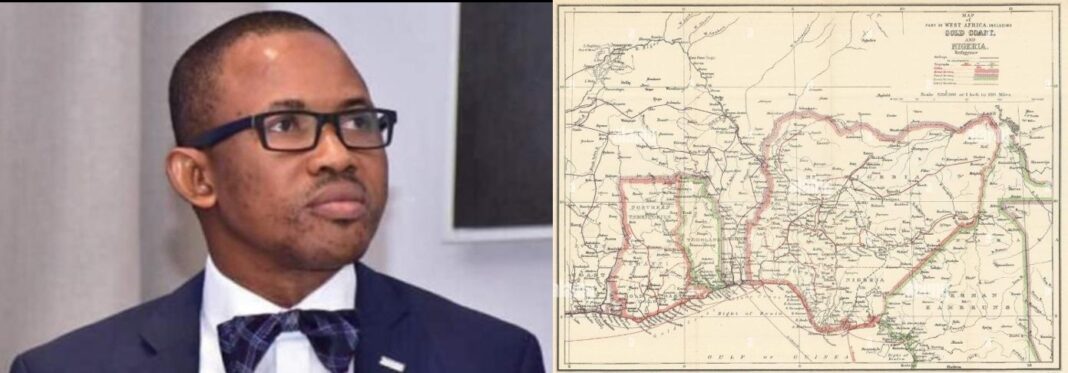 Dr Kayode Ajulo and the map of Nigeria showing Eba area2