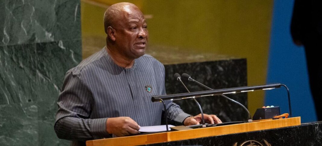President John Mahama of Ghana addresses the UN General Assembly on the International Day of Remembrance of Victims of Slavery and Transatlantic Slave Trade.Photo credit: UN Photo/Manuel Elías