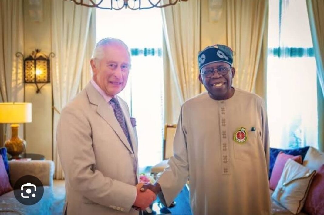 File. President Bola Tinubu and King Charles III
