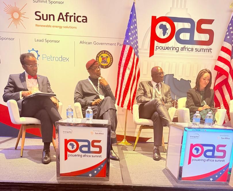 R-L: Landry Signa, Senior Fellow, The Brookings Institution & Executive Director, Thunderbird School of Global Management (moderator); Minister of Solid Minerals Development, Dele Alake; Guinean Minister of Energy, Hon. Sekou Camara; Senior Vice President, Global Head of Origination, US Export-Import Bank (EXIM), Sarah Whitten during a panel session themed “Critical Minerals In Africa: Meeting Global Demand” on the sidelines of the Powering Africa Summit, Washington DC, USA. 22nd March 2026.