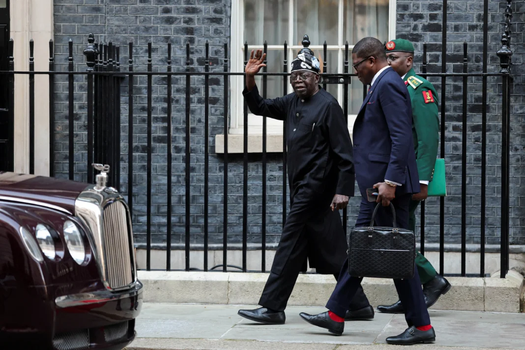 Nigerian President Bola Tinubu leaves 10 Downing Street after meeting with British Prime Minister Keir Starmer during his state visit to the United Kingdom, in London, England, on March 19, 2026. Hannah McKay/Reuters