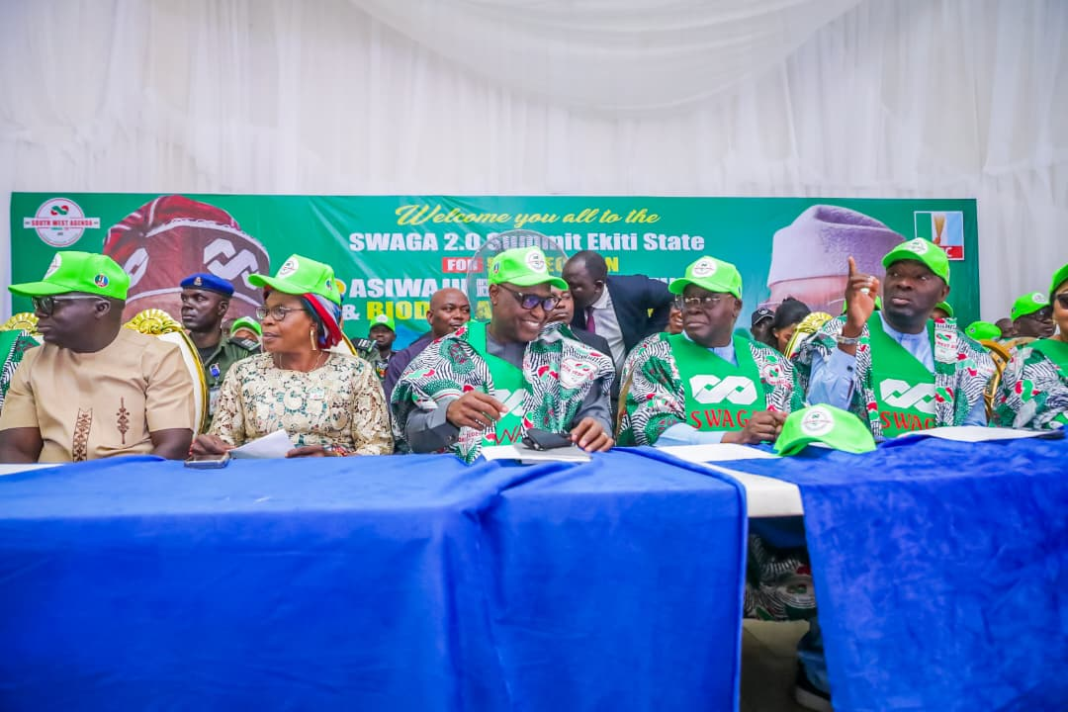 Governor Oyebanji and other party leaders in Ado-Ekiti during the launch of the Southwest Agenda for Asiwaju (SWAGA 2.0)