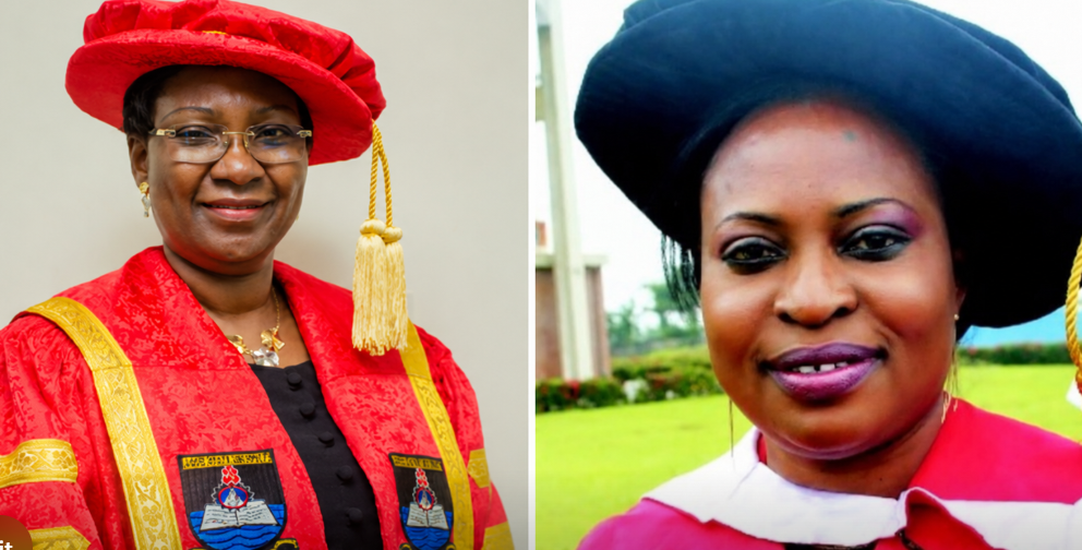 Profesor Olawunmi, right, succeeds Professor Ibijoke Olatunji-Bello