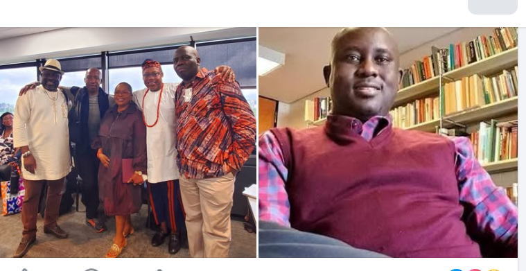 Pius Adesanmi, right, Tunde Asaju, Bamidele Ademola-Olateju and other friends